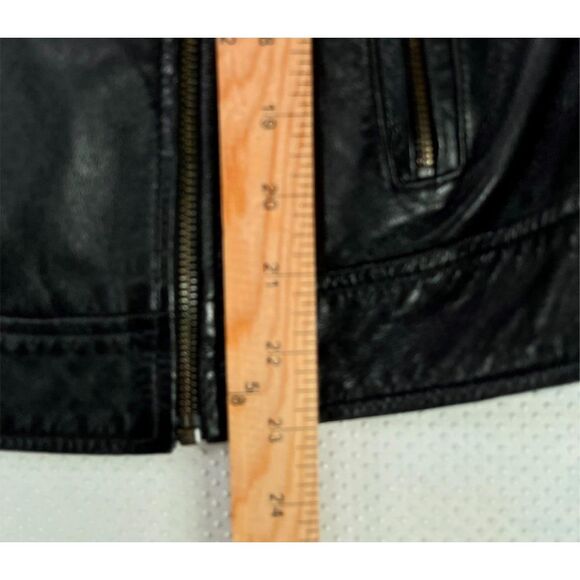 Banana Republic Women's Essential Leather Moto Jacket Asymmetrical Zip Size M - Picture 4 of 12